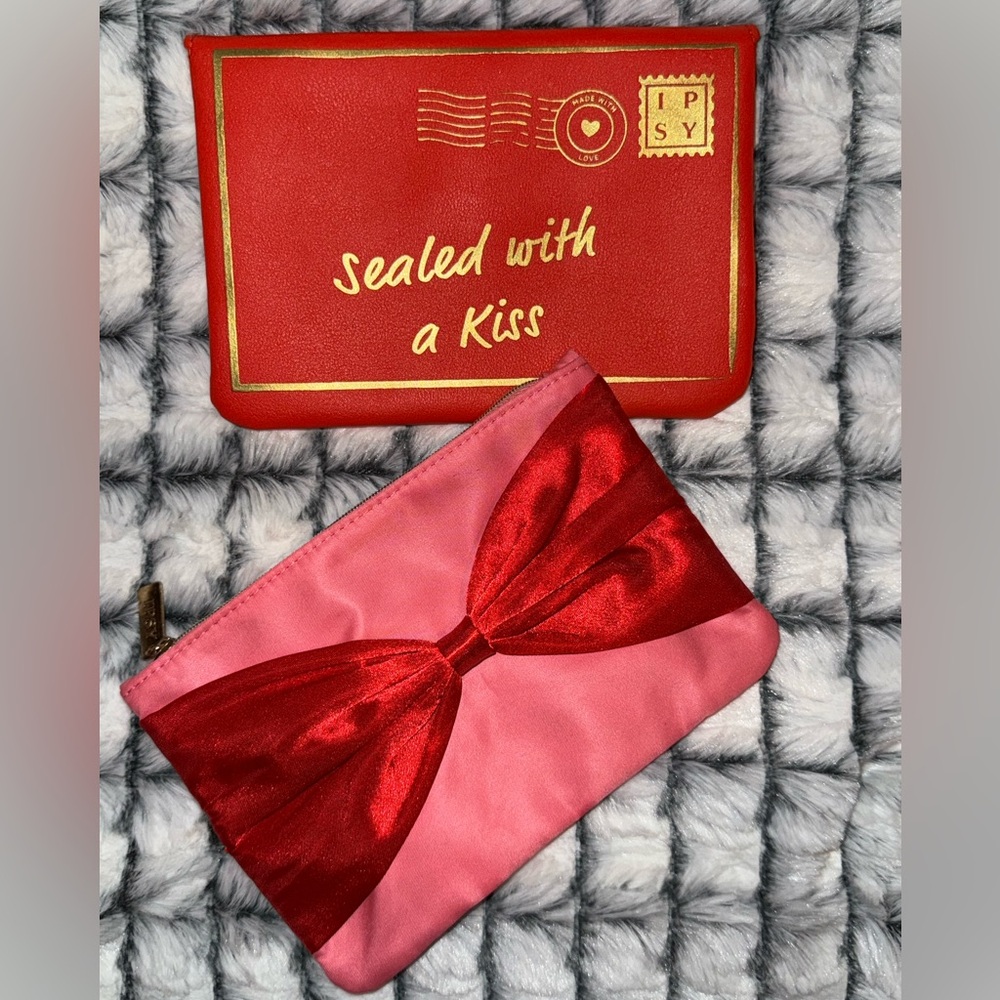 IPSY Sealed With A Kiss and Red Bow Pouch Bundle Valentine’s Theme NWOT